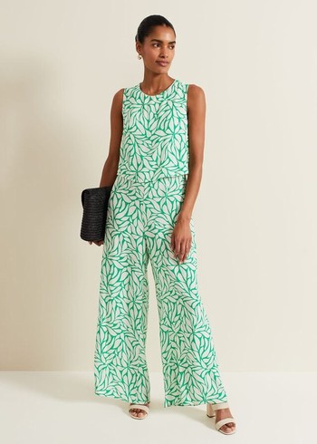 Phase Eight Aubrey Geo Jumpsuit Green Canada | WLJTBC-607